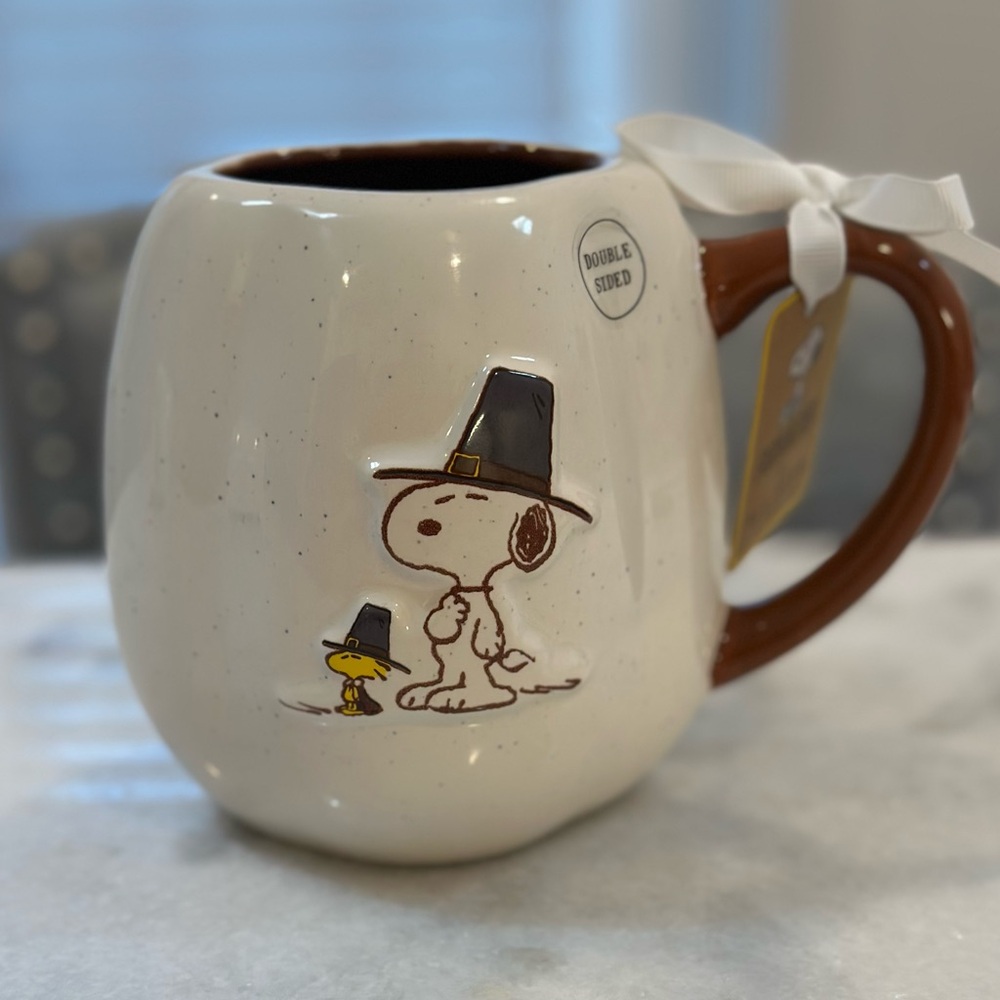 Rae Dunn Peanut Collaboration “Give Thanks” Double Sided Dish Washer Safe Mug